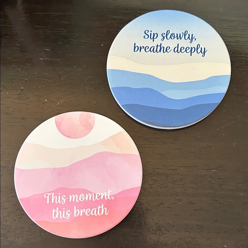 Inspirational Blue and Pink Coasters